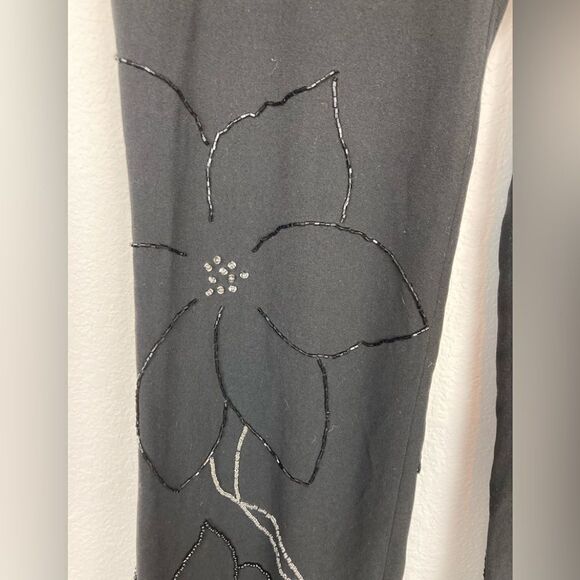 Cache black beaded evening pants in floral design perfect condition - Picture 7 of 11